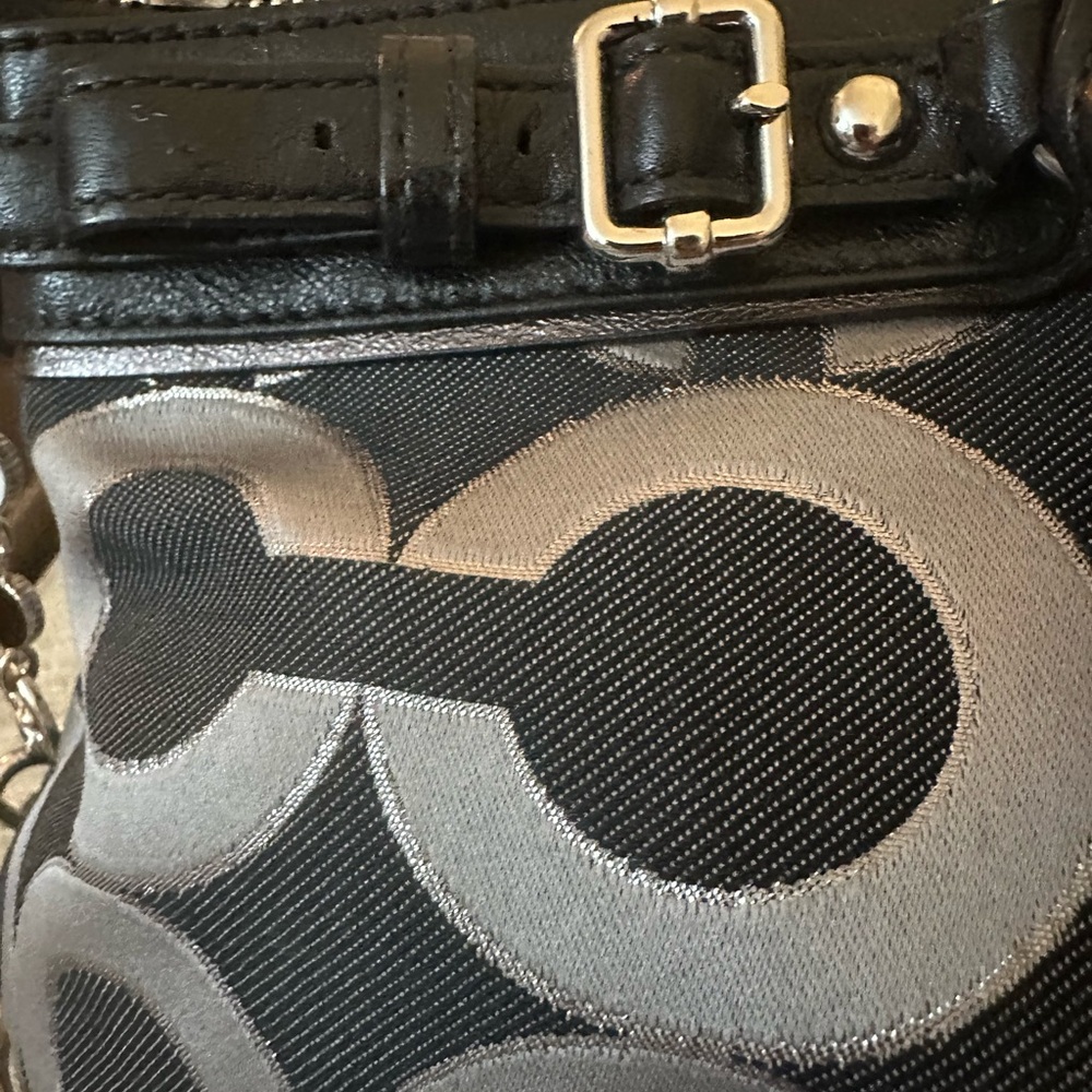 Coach 2011 Madison Op Art Bag F18808 in Silver & Black Pink Lining!‎ - Picture 16 of 16